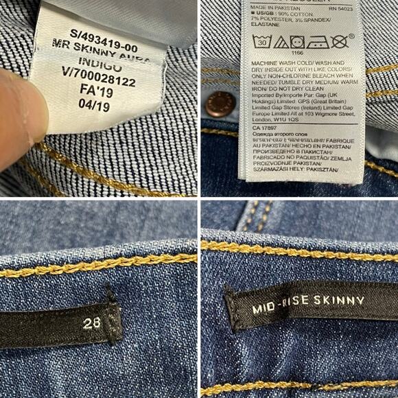 streetwear Banana Republic skinny jeans sz 28R rise medium wash stretch denim - Picture 5 of 12